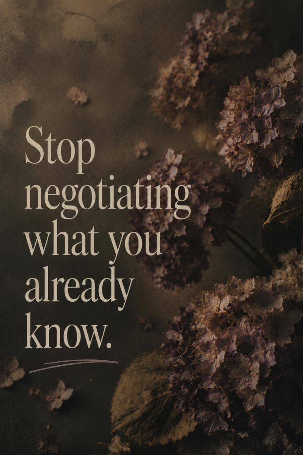 Stop negotiating what you already know.